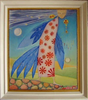 Painting titled "Sirin" by Anni Boreiko, Original Artwork, Oil