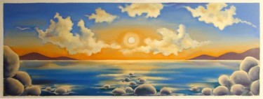 Картина под названием "Sunset at the seasi…" - Anni Boreiko, Подлинное произведение искусства, Масло