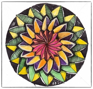 Рисунок под названием "Mandala 7" - Anni Boreiko, Подлинное произведение искусства, Другой