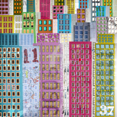 Photographie intitulée "Buildings N°37 #Can…" par Aal, Œuvre d'art originale, Photo montage Monté sur Aluminium