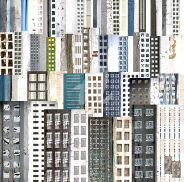Arts numériques intitulée "Buildings N°26 #Bei…" par Aal, Œuvre d'art originale, Photo montage Monté sur Aluminium