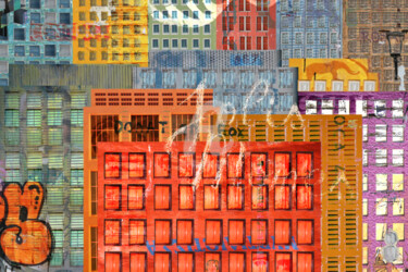 Arts numériques intitulée "Buildings N°8#Jolis…" par Aal, Œuvre d'art originale, Photo montage Monté sur Aluminium
