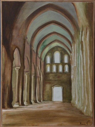 Peinture intitulée "Abbaye" par Anne B, Œuvre d'art originale