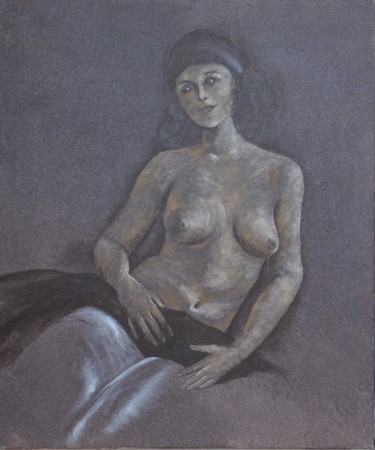 Peinture intitulée "Femme assise de face" par Anne B, Œuvre d'art originale