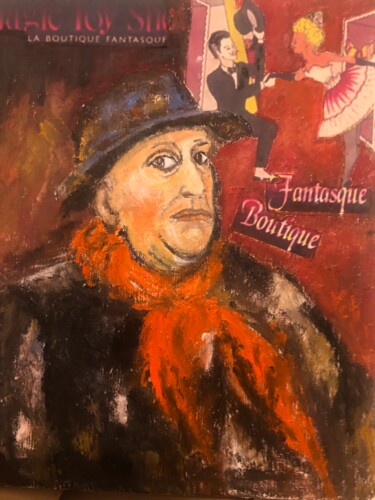 Painting titled "LA BOUTIQUE FANTASQ…" by Anne Basch, Original Artwork, Oil Mounted on Wood Stretcher frame