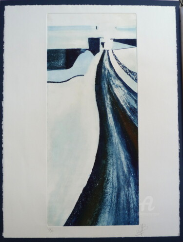 Estampas & grabados titulada "Abstraction 5" por Anne Bidaut, Obra de arte original, Grabado Montado en Cartulina