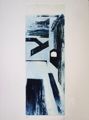 Obrazy i ryciny zatytułowany „Abstraction 3” autorstwa Anne Bidaut, Oryginalna praca, Rytownictwo Zamontowany na Karton