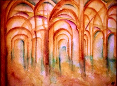 Painting titled "Arches espagnoles" by Anne Brigaud, Original Artwork