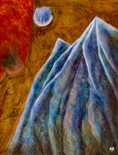 Painting titled "La météorite" by Anne Brigaud, Original Artwork