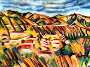 Peinture intitulée "Montagnes sévillanes" par Anne Brigaud, Œuvre d'art originale