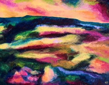 Peinture intitulée "Flaques d’aube" par Anne Brigaud, Œuvre d'art originale