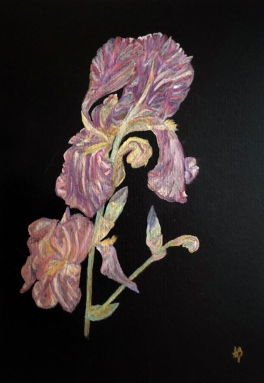 Peinture intitulée "Iris irisé" par Anne Brigaud, Œuvre d'art originale