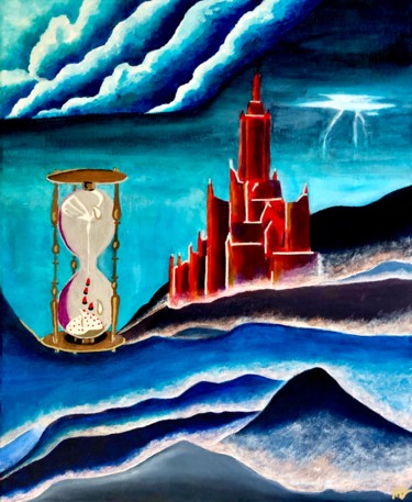Painting titled "Temps détraqué #3" by Anne Brigaud, Original Artwork, Acrylic