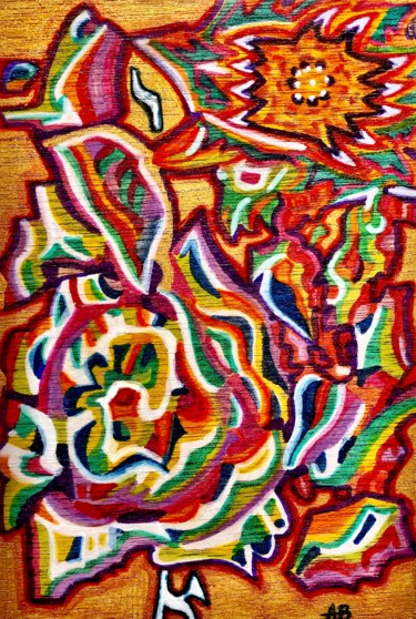 Painting titled "Aleph" by Anne Brigaud, Original Artwork, Marker