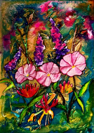 Peinture intitulée "Fleurs mêlées" par Anne Brigaud, Œuvre d'art originale, Acrylique