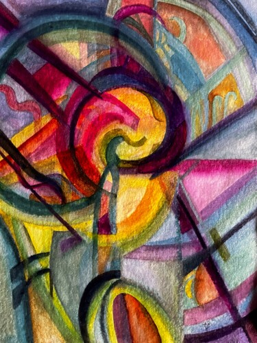 Painting titled "Volutes #3" by Anne Brigaud, Original Artwork, Watercolor