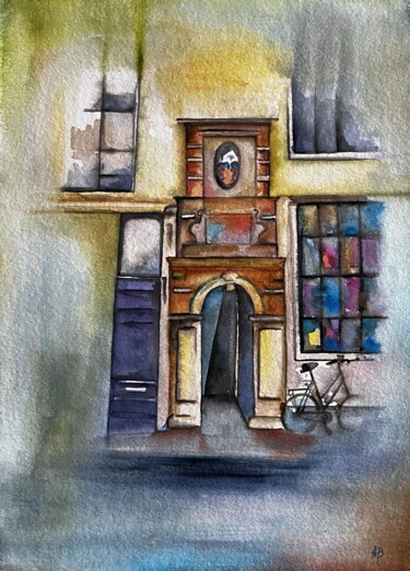 Painting titled "Amsterdam #7" by Anne Brigaud, Original Artwork, Watercolor