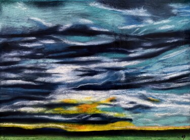 Painting titled "Nuages #41" by Anne Brigaud, Original Artwork, Pencil