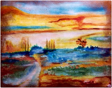 Painting titled "El camí de somni" by Anne Brigaud, Original Artwork