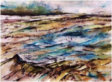 Peinture intitulée "À marée basse" par Anne Brigaud, Œuvre d'art originale
