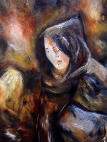 Painting titled "On dirait un ange" by Anne Brigaud, Original Artwork