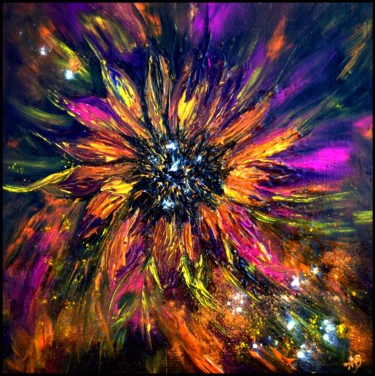 Painting titled "Marguerite multicol…" by Anne Brigaud, Original Artwork