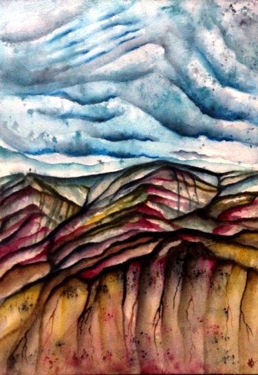 Peinture intitulée "Monts et merveilles" par Anne Brigaud, Œuvre d'art originale