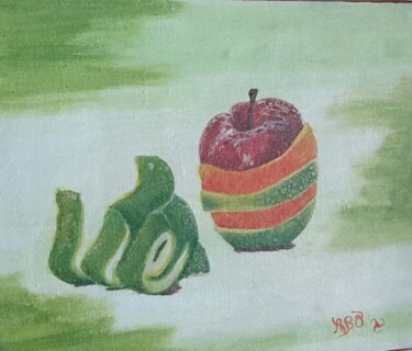 Painting titled "Mix de fruits" by Anne Brunello, Original Artwork, Acrylic