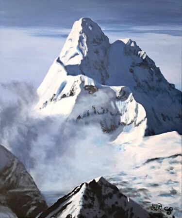 Peinture intitulée "La montagne est bel…" par Anne Brunello, Œuvre d'art originale, Acrylique Monté sur Châssis en bois