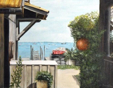 Peinture intitulée "Bassin d'Arcachon "…" par Anne Burdin, Œuvre d'art originale, Huile