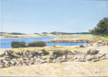 Schilderij getiteld "Bassin d'Arcachon "…" door Anne Burdin, Origineel Kunstwerk, Olie