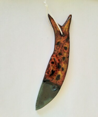 Sculpture intitulée "Grande sardine mult…" par Anne Cabon, Œuvre d'art originale, Argile