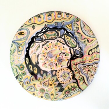 Sculpture intitulée "Assiette en faïence…" par Anne Cabon, Œuvre d'art originale, Céramique
