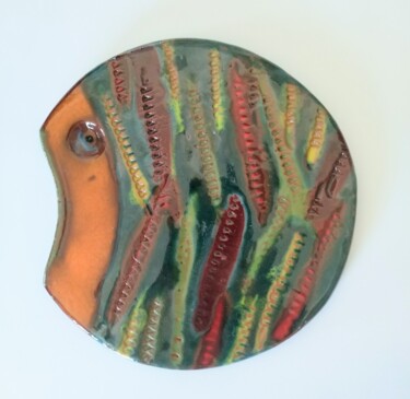 Sculpture titled "Poisson dessous de…" by Anne Cabon, Original Artwork, Ceramics