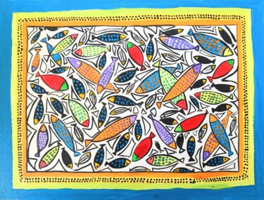 绘画 标题为“poissons 005” 由Anne Cabon, 原创艺术品, 丙烯