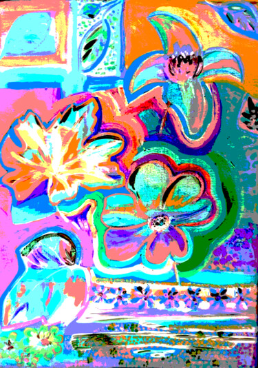 Digital Arts titled "fleurs 8" by Anne Cabon, Original Artwork, 2D Digital Work