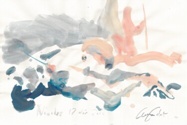 Disegno intitolato "Nu masculin 22" da Anne Cardot, Opera d'arte originale, Gouache