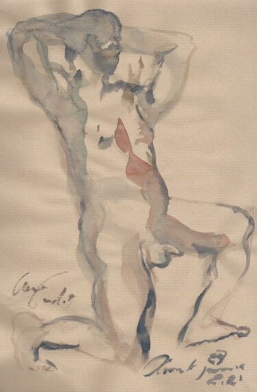 Zeichnungen mit dem Titel "petite étude pour l…" von Anne Cardot, Original-Kunstwerk, Aquarell