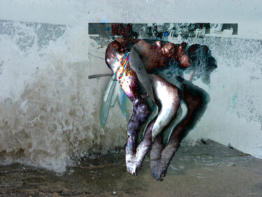 Arts numériques intitulée "La mer  - 2 2022" par Anne Cardot, Œuvre d'art originale, Travail numérique 2D