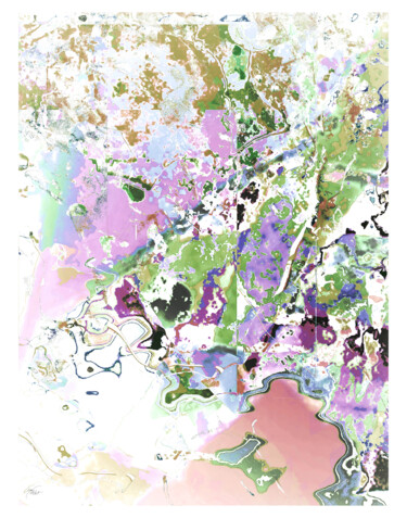 Artes digitais intitulada "Jardin - fin d'aprè…" por Anne Cardot, Obras de arte originais, Trabalho Digital 2D