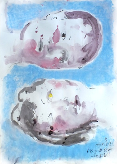 Рисунок под названием "Dormir dans le sole…" - Anne Cardot, Подлинное произведение искусства, Чернила