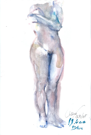 Dibujo titulada "Petit nu en pied de…" por Anne Cardot, Obra de arte original, Acuarela