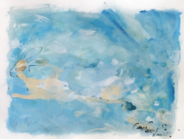 Painting titled "Quelque part le cie…" by Anne Cardot, Original Artwork, Acrylic