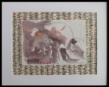 Drawing titled "Coquillage n°4" by Anne Cardot, Original Artwork, Watercolor Mounted on Cardboard
