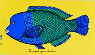 Malerei mit dem Titel "ACL504,Poisson Perr…" von Anne-Catherine Levieux (Nuances de Gouaches), Original-Kunstwerk, Gouache