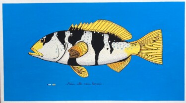 Painting titled "ACL676,Mérou séllé,…" by Anne-Catherine Levieux (Nuances de Gouaches), Original Artwork, Gouache