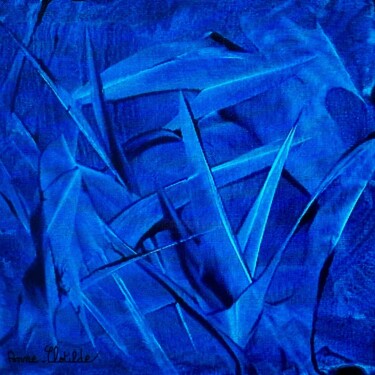 Painting titled "Aloé blu" by Anne-Clotilde, Original Artwork, Pigments
