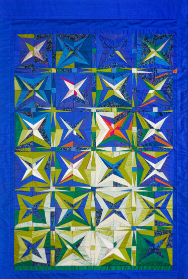 Textielkunst getiteld ""Am Ufer"" door Anne Corbalan, Origineel Kunstwerk, Lapwerk