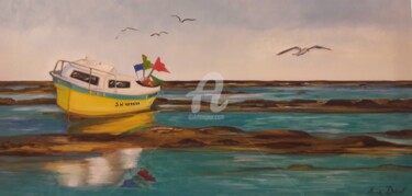 Peinture intitulée "Marée basse" par Anne Dahirel, Œuvre d'art originale, Huile