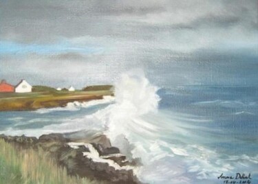 Peinture intitulée "mer agitée" par Anne Dahirel, Œuvre d'art originale